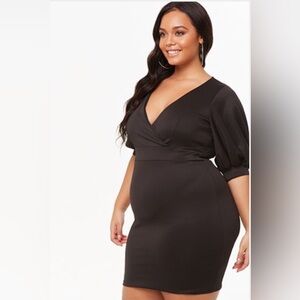 Plus size black knit dress